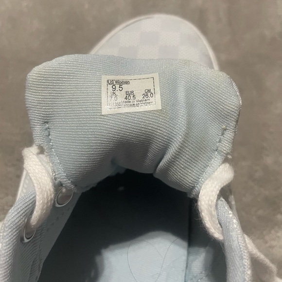 Baby blue checkered Vans 9.5 women’s - Picture 4 of 6